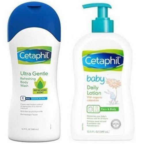 product_image_name-Cetaphil-Baby Daily Lotion With Organic Calendula & Sweet Almond 3.5oz AND  Ultra Gentle Body Wash,16.9 Fl Oz., Refreshing Scent ORIGINAL GIFT FOR VALENTINE-1