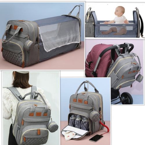 Moclever 5pcs Diaper Bag Tote Set - Baby Bags for Mom (Gray)