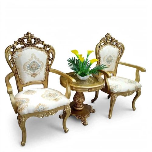 Generic ROYAL CLASSIC GOLD 2 CHAIRS + TABLE SET