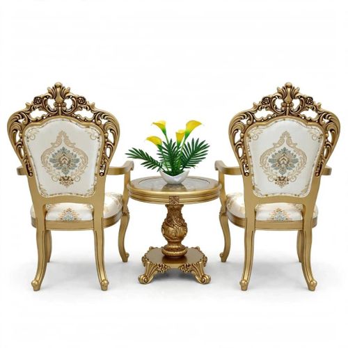 Generic ROYAL CLASSIC GOLD 2 CHAIRS + TABLE SET - image 3