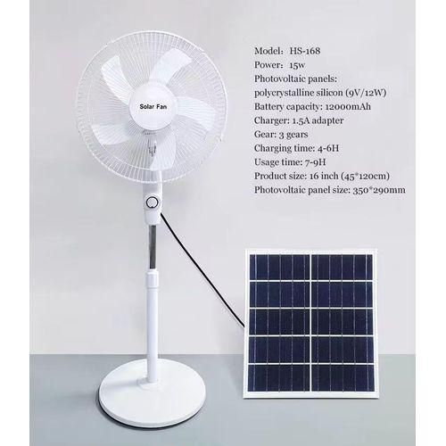 Generic 16inches Electric Rechargeable standing Fan With Solar Panel - image 2