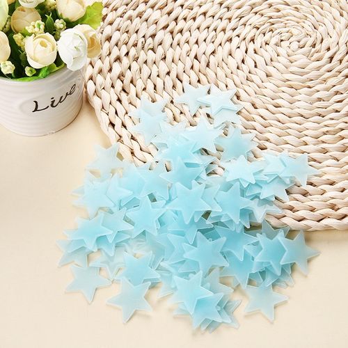 Generic 100pcs 3D Stars Glow In The Dark Wall Stickers Luminous