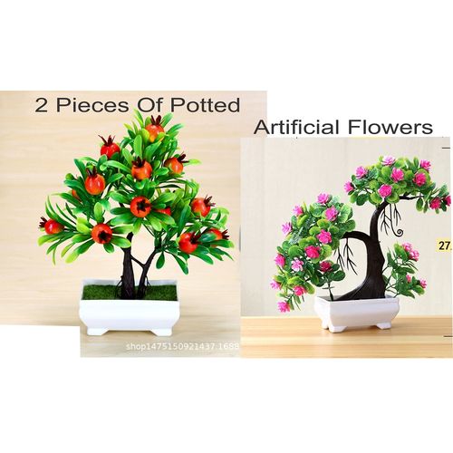 Generic Artificial Potted Flowers.AS SEEN (2 Pieces)