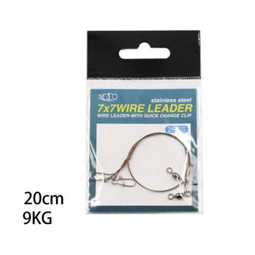 Generic 2pcs/bag Steel Wire Leader With Snap Swivels Wire Leadcore Leash  Fishing Line Stainless Steel Titanium Thread Anti-bite Thread 20cm 9kg