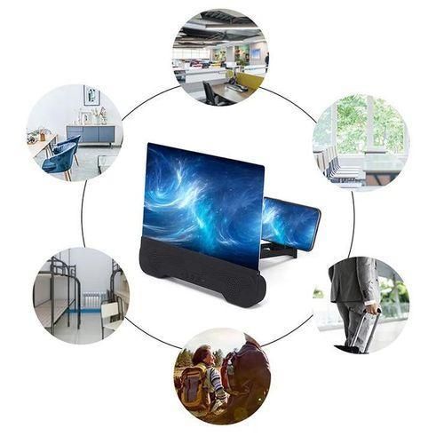 Generic K8 Mobile Phone Screen Amplifier 12 Inch High-definition Mobile Phone Amplifier Screen with Speaker - image 3