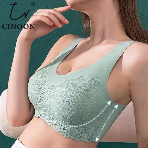 Plus Size Bra Seamless Bras For Women Underwear BH Lace Brassiere Push Up  Bralette With Pad Vest Top Bra