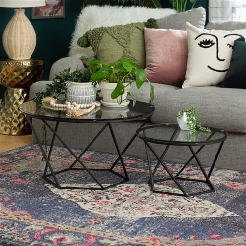 Linsan Walker Edison Geometric Glass Nesting Coffee Tables Jumia Nigeria