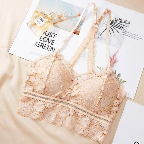 New Arrivals Women's Lace Backless Wireless Bralette, Sexy Sleep Bra Vests