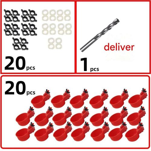 Generic 20-Piece Automatic Poultry Waterer – Integrated Waterer and Cup for Chickens