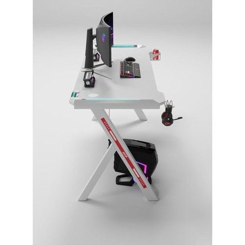 product_image_name-Generic-Modern Y Shaped RGB Led Lights Gaming Table 1.2Mtr (White)-3