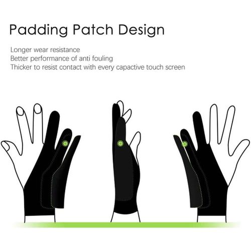 Black Digital Drawing Glove Palm Rejection Glove for Graphics Tablet