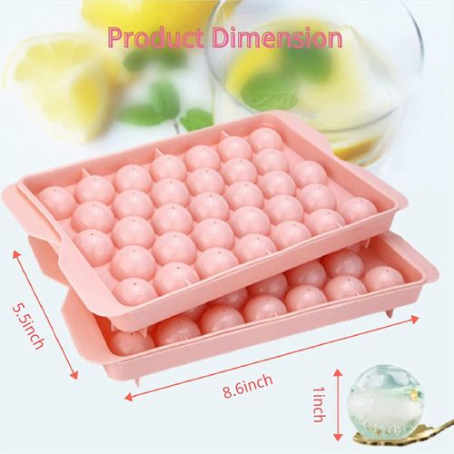 Generic Mini Ball Ice Cube Mold with Lid - Easy to Release Small Ice Ball  Maker Mold for Freezer Durable Ice Cube Tray Pink