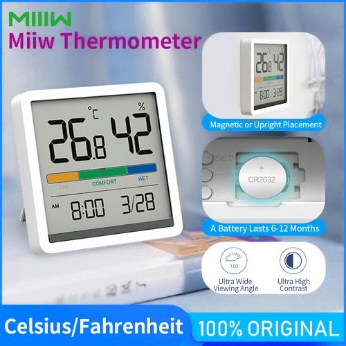 DIGITAL HYDROMETER FOR HUMIDITY & TEMPERATURE w/ CLOCK