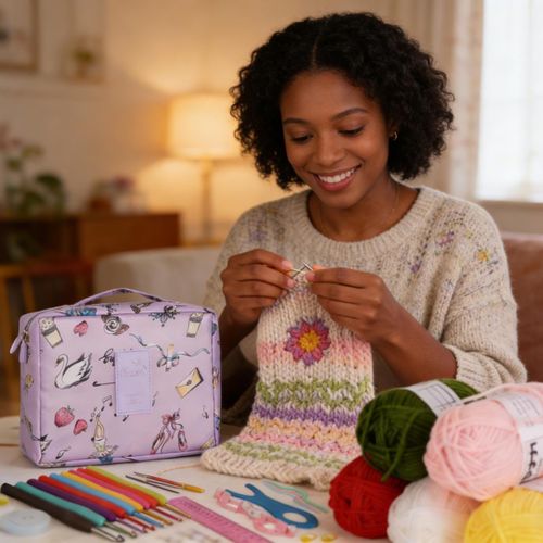 Generic Complete Crochet Starter Kit with Storage Bag, Ergonomic Hooks and Assorted Yarn for Beginners and DIY Enthusiasts - image 3