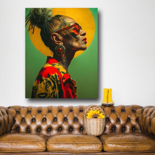 product_image_name-Awesome-Beautiful Oldie Gangstar Woman Wall Frame-1