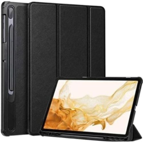 product_image_name-Generic-Leather Flip Case For Samsung Tab S7 Fe/ S8 Plus/ S7 Plus - Black-1