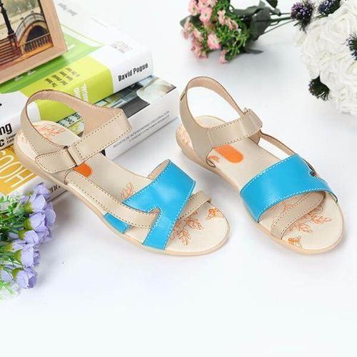 Generic Fashion Women Leather Match Peep Toe Fish Toe Hook Loop Strappy Flat Sandals Jumia Nigeria