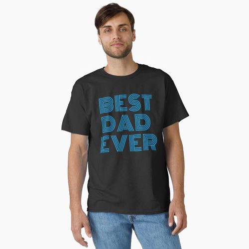 product_image_name-Tshirt-Best Dad Ever T Shirt – Bold Blue Typography Graphic Tee for Fathers – Classic Unisex Cotton Shirt Nigeria-1
