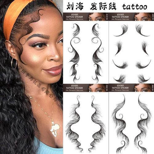 20 Sheets Baby Hair Tattoo Stickers 20 Styles Tattoo Edges for Hair Fake  Hairline Stickers Temporary Waterproof Lasting Curly Hair DIY Salon  Hairstyling Template Makeup Tool 7x 43inch