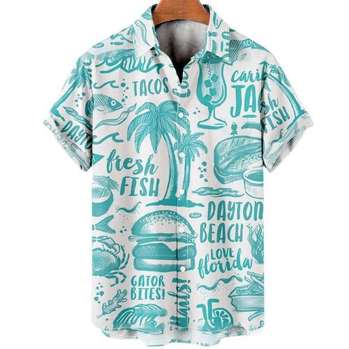 Hawaiian Shirt 3d Printed Fish Shirts For Men Summer Fashion Kawaii Men's  Clothing Unisex Short Sleeved Shirt Oversized Tops