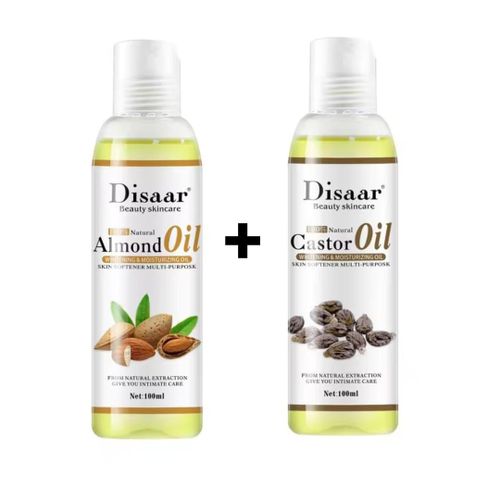 product_image_name-Disaar-100% Pure Cold Pressed ALMOND + CASTOR Skin Moisturizing Oil - ORIGINAL-1