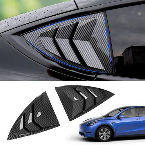 Carbon Fiber Look Rear Side Window Louvers For 2020-2021 Tesla Model  YDefault Title