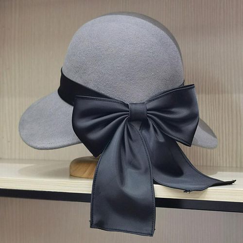 Fashion Winter Cloche Round Hat for Women Wool Fedora Hats Warm Wide Bim Floppy Ribbon Bowknot Hat Church Dress Felt Bucket Hat Jumia Nigeria
