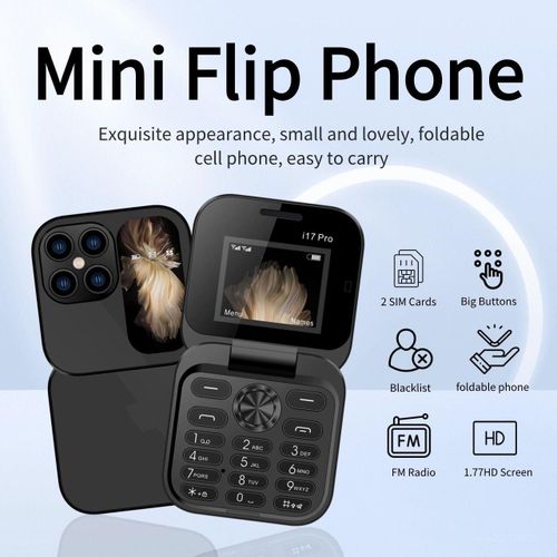 Mtk i17 PRO Mini Foldable Flip Mobile Phone with FM Radio, Magic Voice Changer, Dual SIM, Camera. - image 7