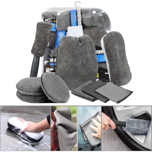 product_image_name-Generic-9pcs Premium Car Wash Kit – Portable Microfiber Cleaning Set for Auto Detailing (Interior & Exterior)-2