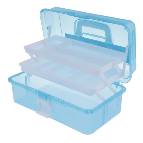 Generic Plastic Box -Storage Compartment Organizer Case 315x170x145mm 3  Blue