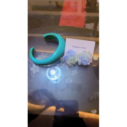 product_image_name-Fashion-Everything plastic bangle and matching earring green-5