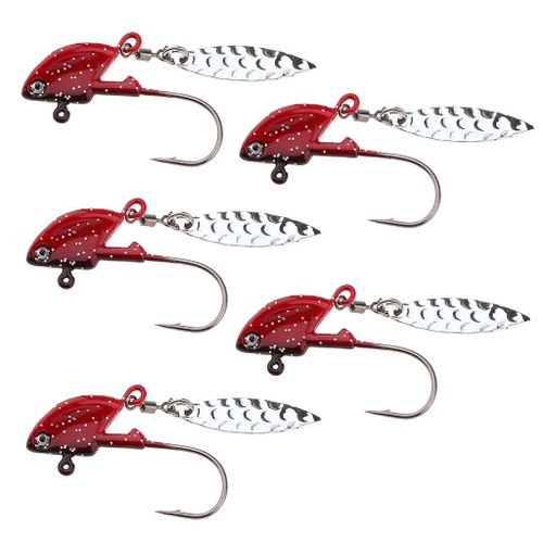 Generic Pack Of 5Pcs Willow Bladed Jigs Saltwater Jig Heads With Bright