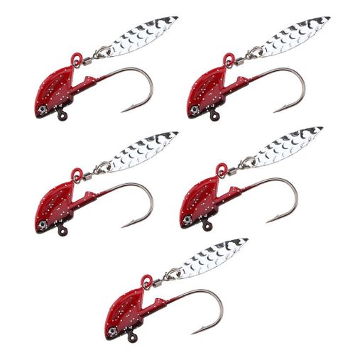 Generic Pack Of 5Pcs Willow Bladed Jigs Saltwater Jig Heads With Bright