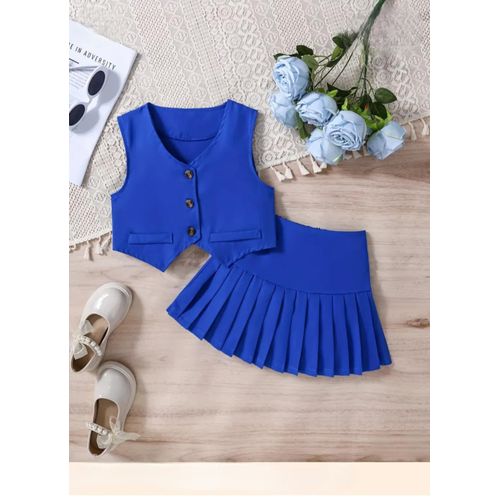 product_image_name-Fashion-Stylish children top and skirt, kids top and trousers,kids 2 pieces , waistcoat and skirt -1