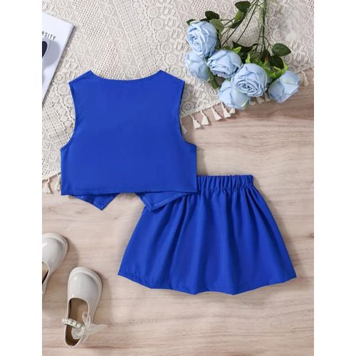 product_image_name-Fashion-Stylish children top and skirt, kids top and trousers,kids 2 pieces , waistcoat and skirt -2