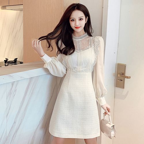 Lace Dress with Overlocked Seams