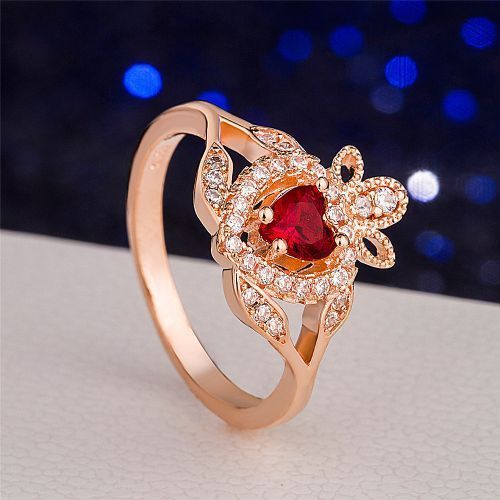 AFFY Round Cut White Cubic Zirconia Princess Crown Ring in 14k Rose Gold  Over Sterling Silver | Amazon.com
