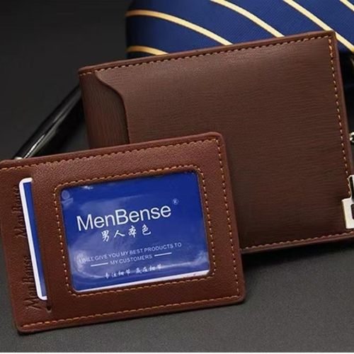 product_image_name-HUAHUA-HUAHUA New Men's Wallet Short And Portable Multifunctional Brown-4