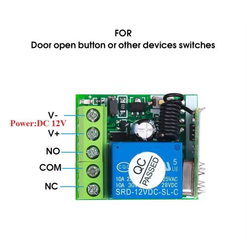 4-Way Wireless Remote Control Switch 12V 4-Way Wireless Remote Control  Switch Wireless Relay 433Mhz RF Remote Control Switch Transmitter  Replacement