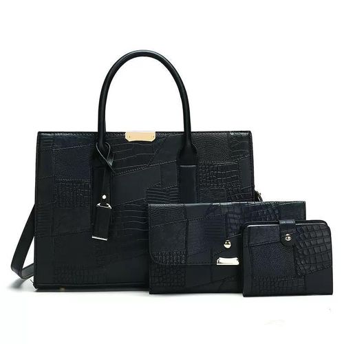 product_image_name-Evansclass-3 in 1 Black Cross-Border Splicing High-End Exotic Handbag -1