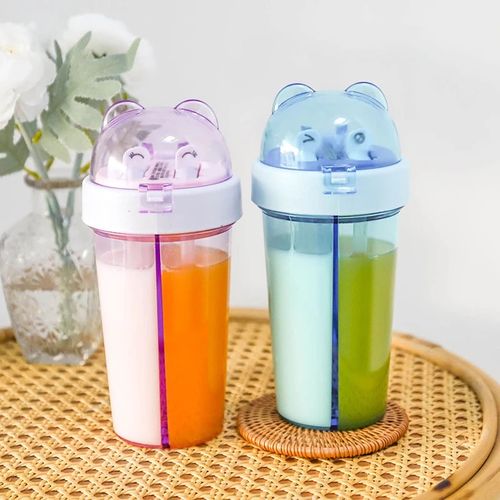 Kawaii Pink Water Bottle Sport Plastic Portable Drinking Cups