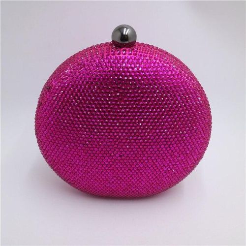 Fashion Fuchsia Pink Navy Round Hard Case Crystal Box Clutch Bag Evening Bags for Womens Party Prom Wedding and Matching Shoes and Even Dress Jumia Nigeria