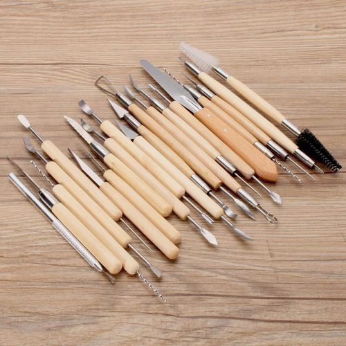 Pottery Clay Sculpting Tools, 22Pcs Wooden Handle Pottery Carving