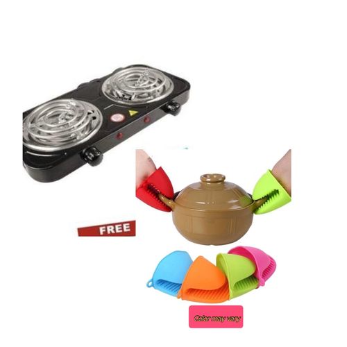 product_image_name-Generic-Electric Double Burner Cooking Hot Plate Ring & Free Silicone Hot Pot Holder -1