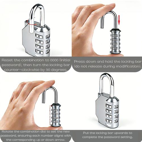 product_image_name-Generic-Combination Lock Digit Luggage Lock Long Shackle For Home School Storage Cabinet-5