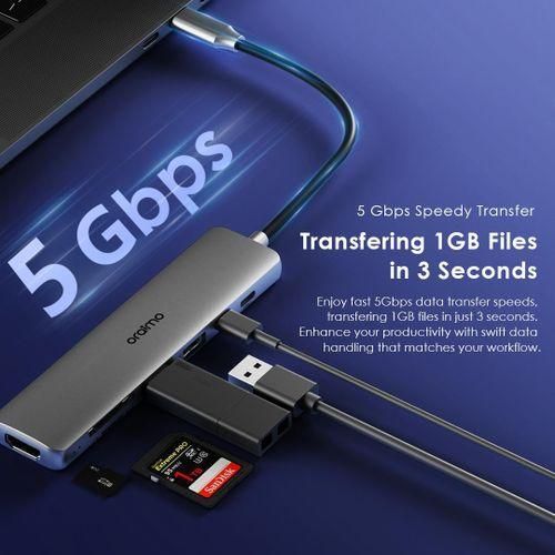 Oraimo Power-Trans USB-C Hub 4K HD Display 5Gbps 7-in-1 Multi-Functional Laptop Adapter Docking-Station - image 3