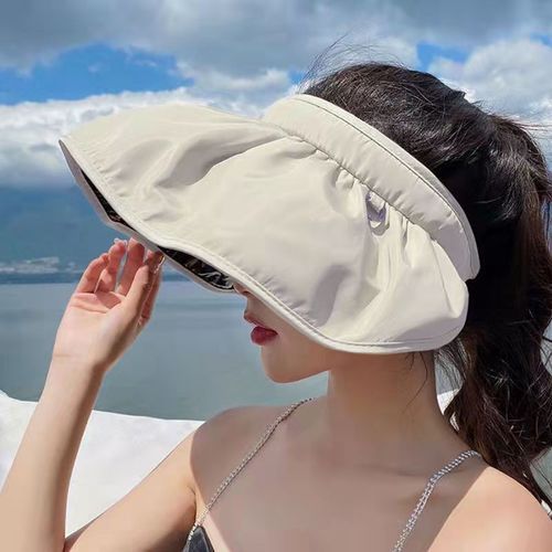 Fashion （Creamy-white）UV Protection Hat Without Makeup UFP 50+