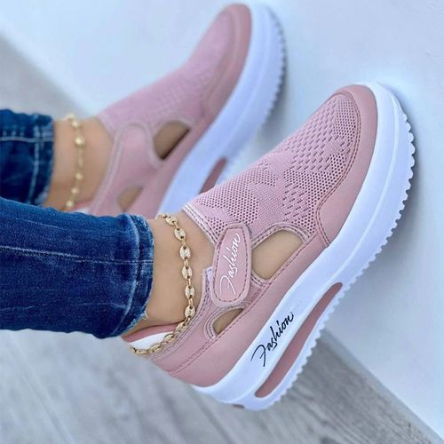 Fashion pink Women Shoes 2022 Summer New Breathable Mesh Woman Tennis Shoes Female Wedge Casual Shoes Ladies Sport Shoes Platform Sneakers OLD Jumia Nigeria