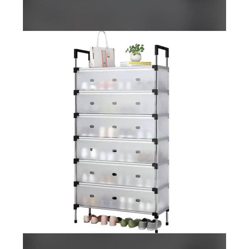 product_image_name-Generic-7 Layer Multipurpose Dust Proof Semi Transparent Rack(Shoe Rack) X1-1