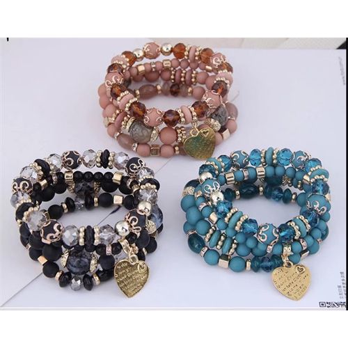 Fashion (4 Pieces/set) Multi Layered Bohemian Bracelet Resin Beads